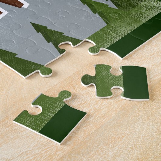 Big Sky Montana Fun Retro Snowy Mountains Puzzle (Seite)