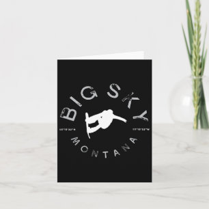 Big Sky Montana Grafik Vintages Snowboarden Karte