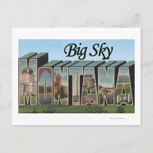 Big Sky, Montana - Große Briefmarkenszenen Postkarte (Vorderseite)