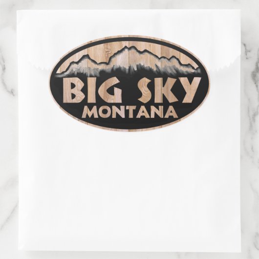 Big Sky Montana Holzoovalaufkleber Ovaler Aufkleber (Tasche)