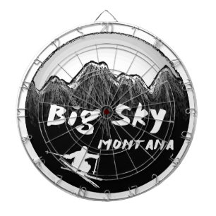 Big Sky Montana künstlerischer Skifahrer Dartscheibe