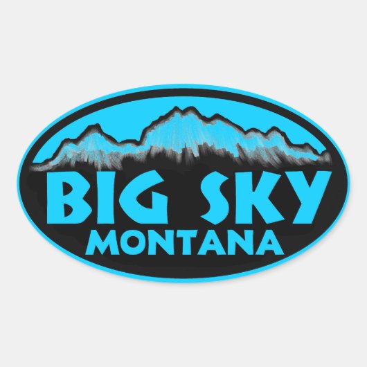 Big Sky Montana Oval Aufkleber (Vorderseite)