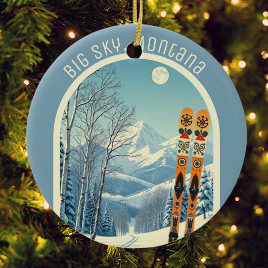Big Sky Montana Ski Souvenir Rocky Mountains Keramik Ornament