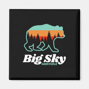 Big Sky Montana Skifahren Snowboarden Bär Magnet
