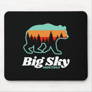 Big Sky Montana Skifahren Snowboarden Bär Mousepad