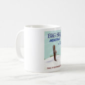 Big Sky, Montana-Skitourenplakat Kaffeetasse (Vorderseite Links)