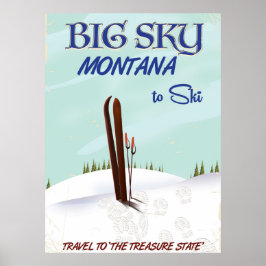 Big Sky, Montana-Skitourenplakat Poster