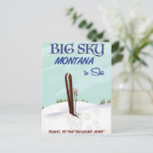 Big Sky, Montana-Skitourenplakat Postkarte (Stehend Vorderseite)