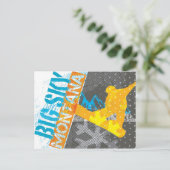 Big Sky Montana Snowboarden Postkarte (Stehend Vorderseite)