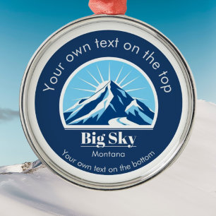 Big Sky Montana USA Gelbsteinmedaille Ornament Aus Metall