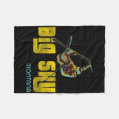 Big Sky Montana Vintag Skifahren Fleecedecke (Vorderseite (Horizontal))