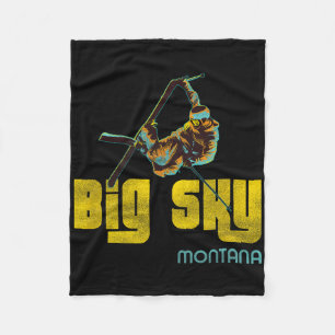 Big Sky Montana Vintag Skifahren Fleecedecke