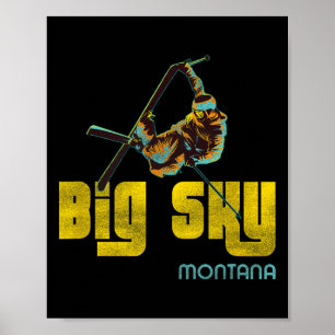 Big Sky Montana Vintag Skifahren Poster