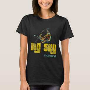 Big Sky Montana Vintag Skifahren T-Shirt