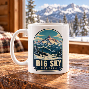 Big Sky Montana Vintage Berg Kaffeetasse