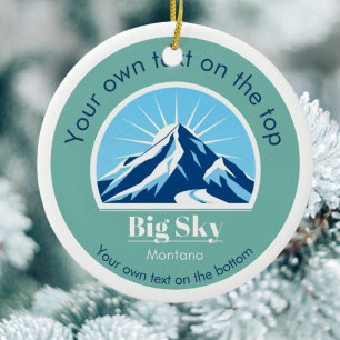 Big Sky Montana Yellowstone Weihnachten Keramik Ornament