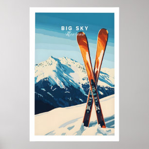 Big Sky Print Montana - Skiplakat 1 Poster