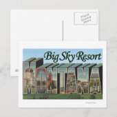 Big Sky Resort, Montana - Große Briefmarkenszenen Postkarte (Vorne/Hinten)