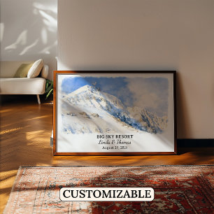 Big Sky Resort Montana Poster, Aquarell, Maßgeschn Poster