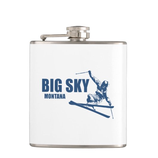 Big Sky Resort Montana Skier Flachmann (Vorderseite)
