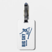 Big Sky Resort Montana Skier Gepäckanhänger (Rückseite vertikal)