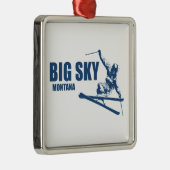 Big Sky Resort Montana Skier Ornament Aus Metall (Rechts)