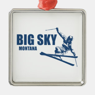 Big Sky Resort Montana Skier Ornament Aus Metall