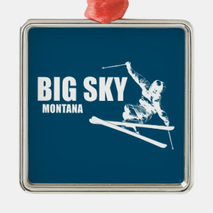 Big Sky Resort Montana Skier Ornament Aus Metall