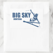 Big Sky Resort Montana Skier Rechteckiger Aufkleber (Tasche)