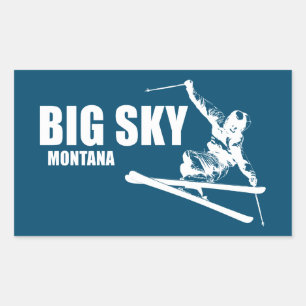 Big Sky Resort Montana Skier Rechteckiger Aufkleber