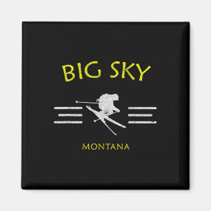 Big Sky Skifahren Montana Ski-T-Shirt  Magnet