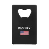 Big Sky USA American Flag Dark Color Geldbeutel Flaschenöffner (Rückseite)