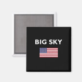 Big Sky USA American Flag Dark Color Magnet (Vorderseite/Rückseite)