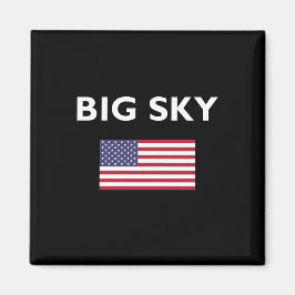 Big Sky USA American Flag Dark Color Magnet