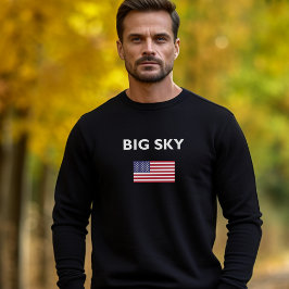 Big Sky USA American Flag Dark Color T-Shirt