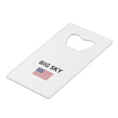 Big Sky USA American Flag Light Color Geldbeutel Flaschenöffner (Rückseite Schrägansicht)