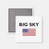 Big Sky USA American Flag Light Color Magnet (Vorderseite/Rückseite)