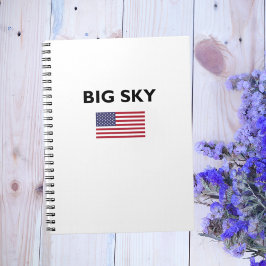 Big Sky USA American Flag Light Color Notizblock