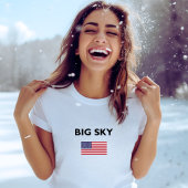 Big Sky USA American Flag Light Color T-Shirt
