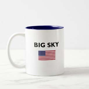 Big Sky USA American Flag Light Color Zweifarbige Tasse