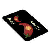 Big & Small Red Paprikaschoten & Sun - Geschirrspü Magnet (Rechte Seite)