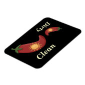 Big & Small Red Paprikaschoten & Sun - Geschirrspü Magnet (Linke Seite)