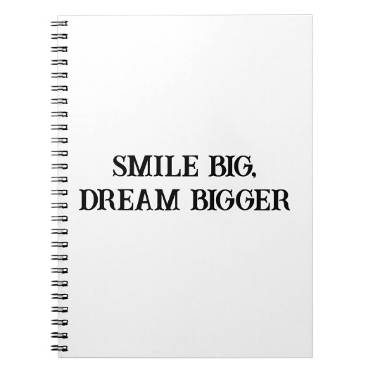 Big Smile & Dreams Notebook für Kinder Notizblock (Vorderseite)