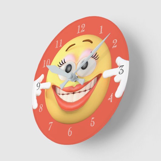 Big Smile Emoji Runde Wanduhr (Winkel)
