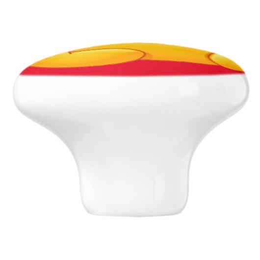 Big Smile Happy Face Drawer Knob - SRF Keramikknauf (Seitenansicht)