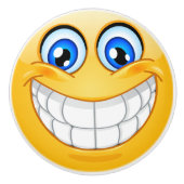Big Smile Happy Face Drawer Knob - SRF Keramikknauf (Vorderseite)