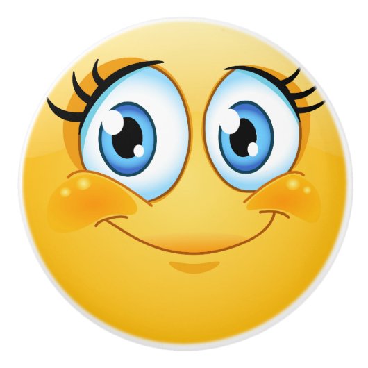 Big Smile Happy Face Drawer Knob - SRF Keramikknauf (Vorderseite)