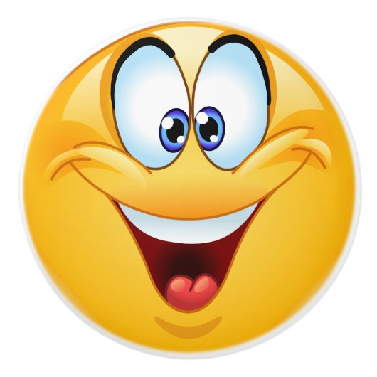 Big Smile Happy Face Drawer Knob - SRF Keramikknauf (Vorderseite)