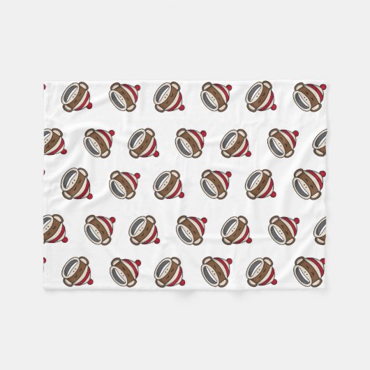 Big Smile Sock Monkey Emoji Fleecedecke (Vorderseite (Horizontal))