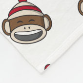 Big Smile Sock Monkey Emoji Fleecedecke (Ecke)
